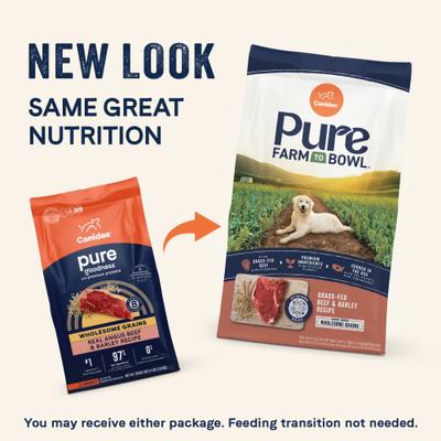 Pure Farm To Bowl Grass-Fed Beef & Barley Recipe Dry Dog Food, 22-lb bag