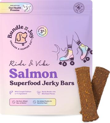 Ride & Vibe Salmon Grain-Free Superfood Bars Jerky Dog Treats, 16-oz bag