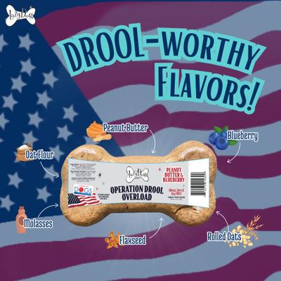 Buy A Bone Operation Drool Overload Grain-Free Peanut Butter & Blueberry Adult Crunchy Baked Dog Treats, 2.75-oz