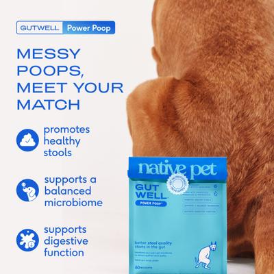 GutWell Power Poop Probiotics Gut Health & Digestive Health Supplement for Dogs, 12.7-oz
