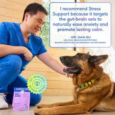 GutWell Stress Support Anxiety Relief & Calming Supplement for Dogs with Probiotics, 12.7-oz