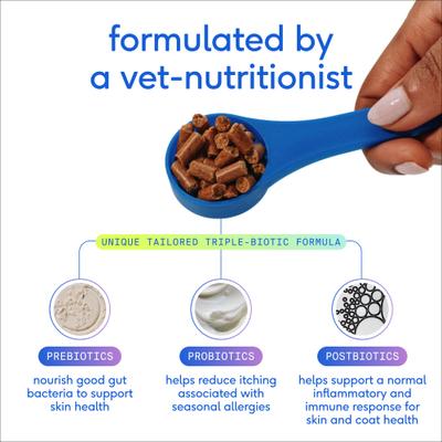 Native Pet, GutWell Itchy Skin, Prebióticos + Probióticos + Postbióticos + Zinc + Vitamina E para Piel e Inmunidad, Perros, 60 / 120 scoops