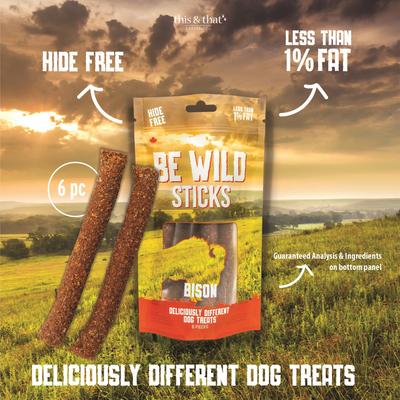 Exotic Bison Dog Sticks, 3.5-oz bag