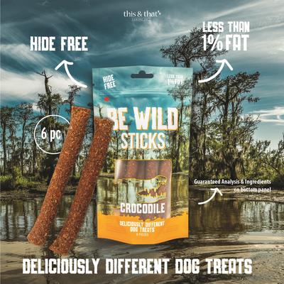 Exotic Crocodile Dog Sticks, 3.5-oz bag