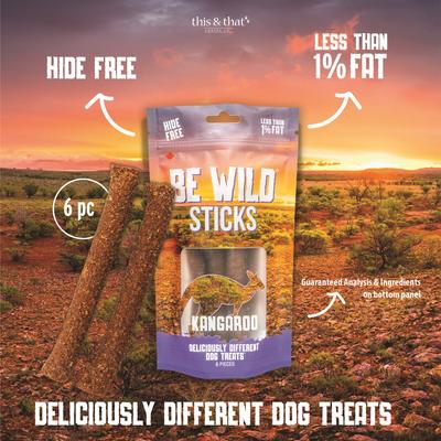 Exotic Kangaroo Dog Sticks, 3.5-oz bag