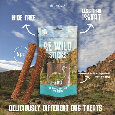 Exotic Emu Dog Sticks, 3.5-oz bag