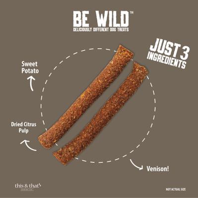 Exotic Venison Dog Sticks, 3.5-oz bag