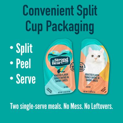 Roasted Turkey Entree Wet Cat Food Split Cup, 2.6-oz Split Cups, case of 10