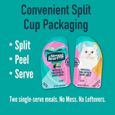 Whitefish & Tuna Entree Wet Cat Food Split Cup, 2.6-oz Split Cup, case of 10