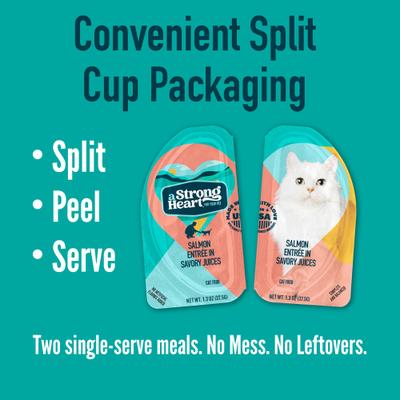 Salmon Entree Wet Cat Food Split Cup, 2.6-oz Split Cups, case of 10