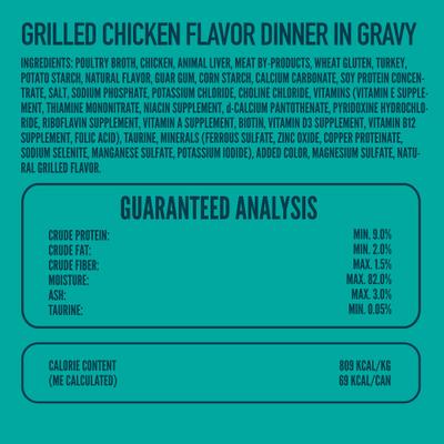 Grilled Chicken Dinner in Gravy Wet Cat Food, 3-oz, case of 24