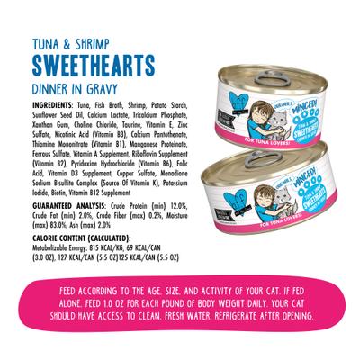 Tuna & Shrimp Sweethearts Dinner in Gravy Canned Cat Food, 3-oz, case of 24