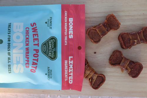 Chicken Wrapped Sweet Potato Dog Bones, 8-oz bag