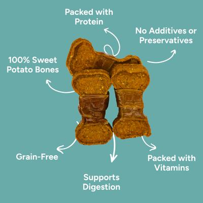 Chicken Wrapped Sweet Potato Dog Bones, 8-oz bag