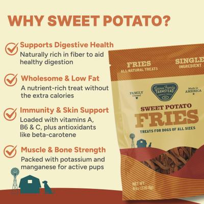 Sweet Potato Fries Single Ingredient Dog Chews, 8-oz bag