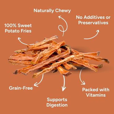 Sweet Potato Fries Single Ingredient Dog Chews, 8-oz bag