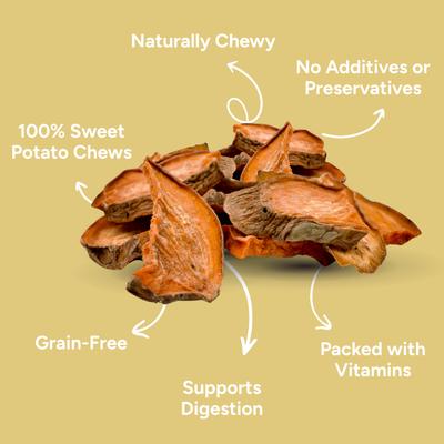 Sweet Potato Chews Dehydrated Dog Treats, 32-oz bag