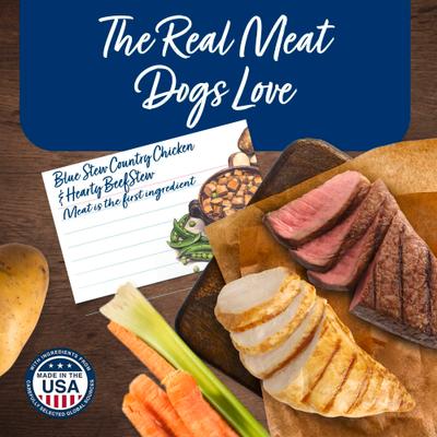 Bundle: Blue Buffalo's Stew Chicken & Beef Variety Pack + Homestyle Recipe Chicken & Beef Wet Dog Food