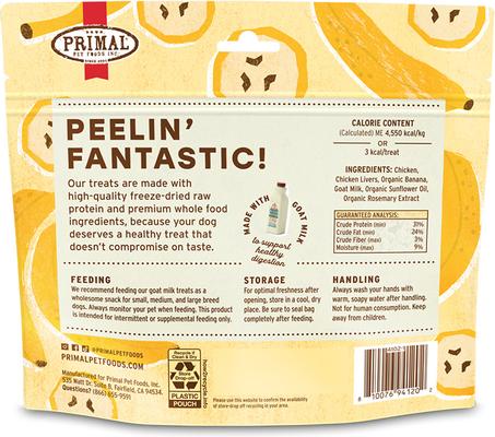 Peelin' Fantastic Chicken & Banana with Goat Milk Flavored Crunchy Dog Treats, 2-oz bag