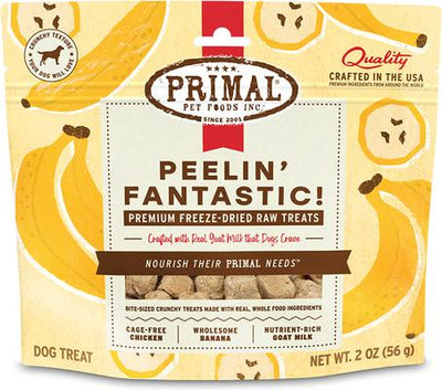 Peelin' Fantastic Chicken & Banana with Goat Milk Flavored Crunchy Dog Treats, 2-oz bag