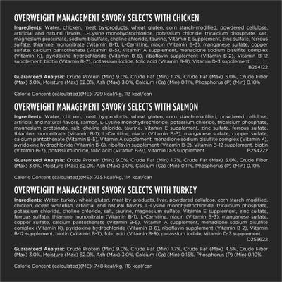 OM Overweight Management Savory Selects Variety Pack Wet Cat Food, 5.5-oz, case of 24