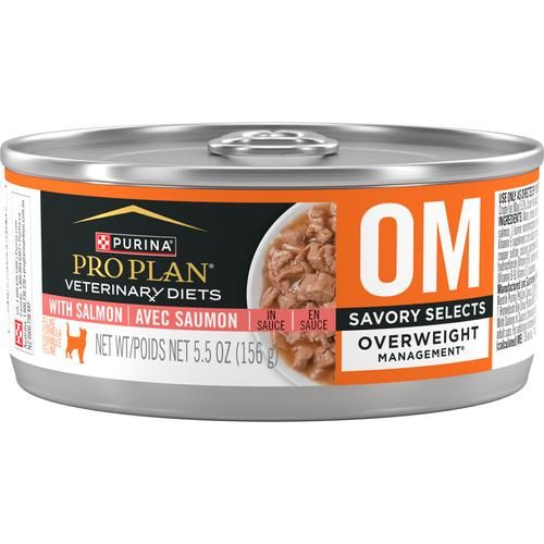 Alimento húmedo para gatos OM Overweight Management Savory Selects, 5.5 oz, caja de 24