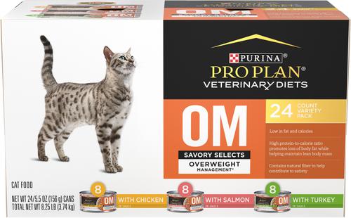 OM Overweight Management Savory Selects Variety Pack Wet Cat Food, 5.5-oz, case of 24