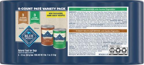 Homestyle Recipe Variety Pack Adult Lamb & Turkey Canned Dog Food, 12.5-oz, case of 6