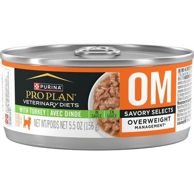 Alimento húmedo para gatos OM Overweight Management Savory Selects, 5.5 oz, caja de 24