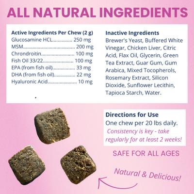 Hip & Joint Soft Chew Supplement for Dogs, 4.23-oz jar