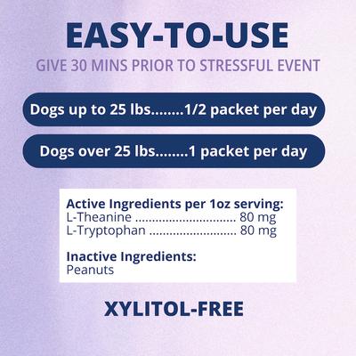 PB & Chill Peanut Butter Calming Gel Supplement for Dogs, 1-oz pouch, case of 6