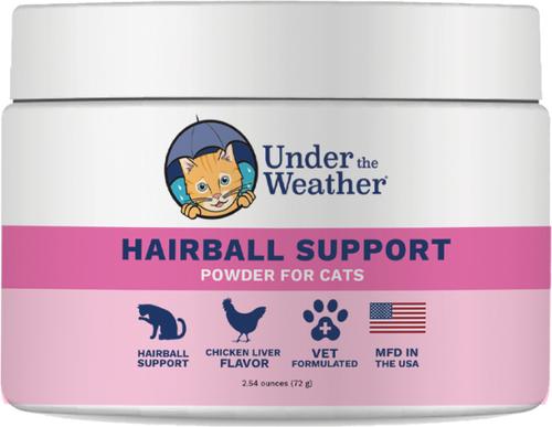 Hairball Support Powder Supplement for Cats, 2.54-oz jar
