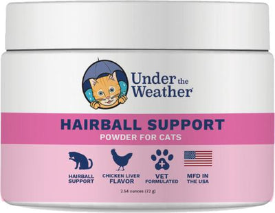 Hairball Support Powder Supplement for Cats, 2.54-oz jar