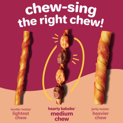 Oinkies Hearty Kabobs with 100% Real Chicken & Duck Carrot & Sweet Potato Rawhide-Free Natural Dog Treats, 36 count