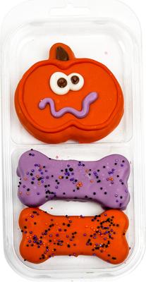 Spooked Jack-o-Lantern Cookies Dog Crunchy Treats, 4-oz bag, 3 count