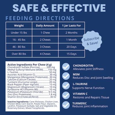 Disc & Spine Soft Chew Supplement for Dogs, 8.82-oz jar
