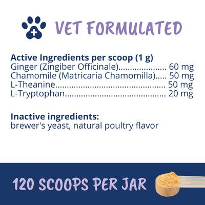 Calming Powder Supplement for Dogs, 4.23-oz jar