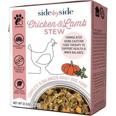 Alimento húmedo para perros Side By Side Neutral, completo y equilibrado, con carne de res y salmón, caja de 12.5 oz