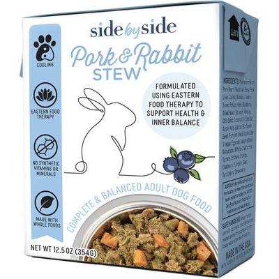 Alimento húmedo para perros Side By Side Neutral, completo y equilibrado, con carne de res y salmón, caja de 12.5 oz