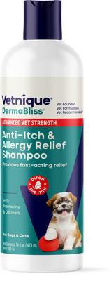 Champú antipicazón para gatos y perros Dermabliss Advanced Vet Strength Allergy & Itch Relief, botella de 16 onzas líquidas