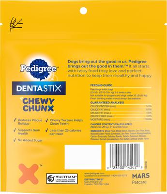 DentaStix Chewy Chunx Chicken Flavor Large Dental Dog Treats, 4-oz pouch