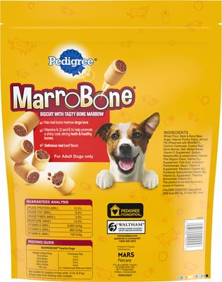 Galletas para perros Marrobone con sabor a carne de res real, bolsa de 6 lb
