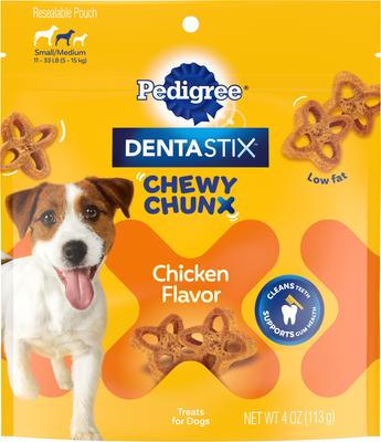 DentaStix Chewy Chunx Chicken Flavor Small/Medium Dental Dog Treats, 13.5-oz pouch