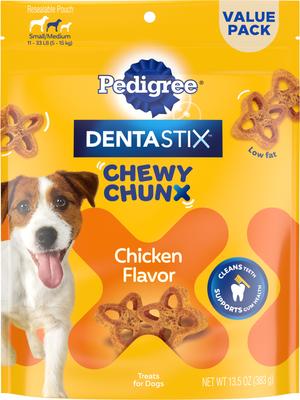 DentaStix Chewy Chunx Chicken Flavor Small/Medium Dental Dog Treats, 13.5-oz pouch