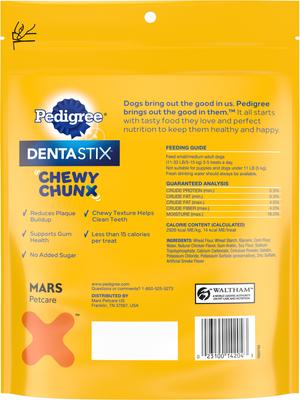 DentaStix Chewy Chunx Chicken Flavor Small/Medium Dental Dog Treats, 13.5-oz pouch