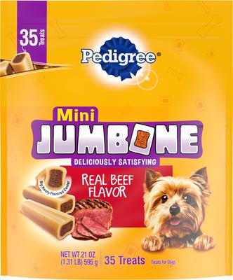 Mini Jumbone Real Beef Flavor Dog Treats, 105 count