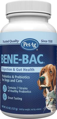 Bene-Bac Powder FOS & Probiotics for Dogs, Cats, Exotic & Wildlife Mammals, 16-oz jar