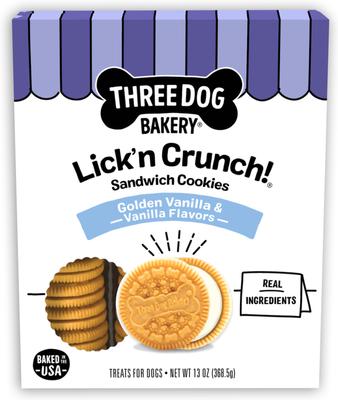 Lick'n Crunch Carob & Peanut Butter Sandwich Cookies Dog Treats, 13-oz box