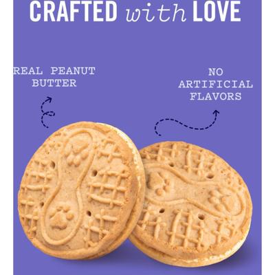Puppy Butters Peanut Butter Sandwich Cookie Dog Treats, 11.8-oz bag