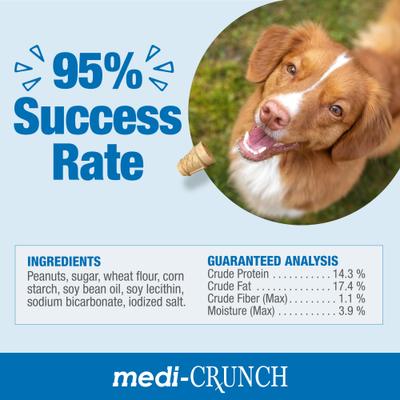 Human-Grade Peanut Butter Crunchy Ice Cream Cone Pill Pouches Dog Treats, 30 count, case of 2